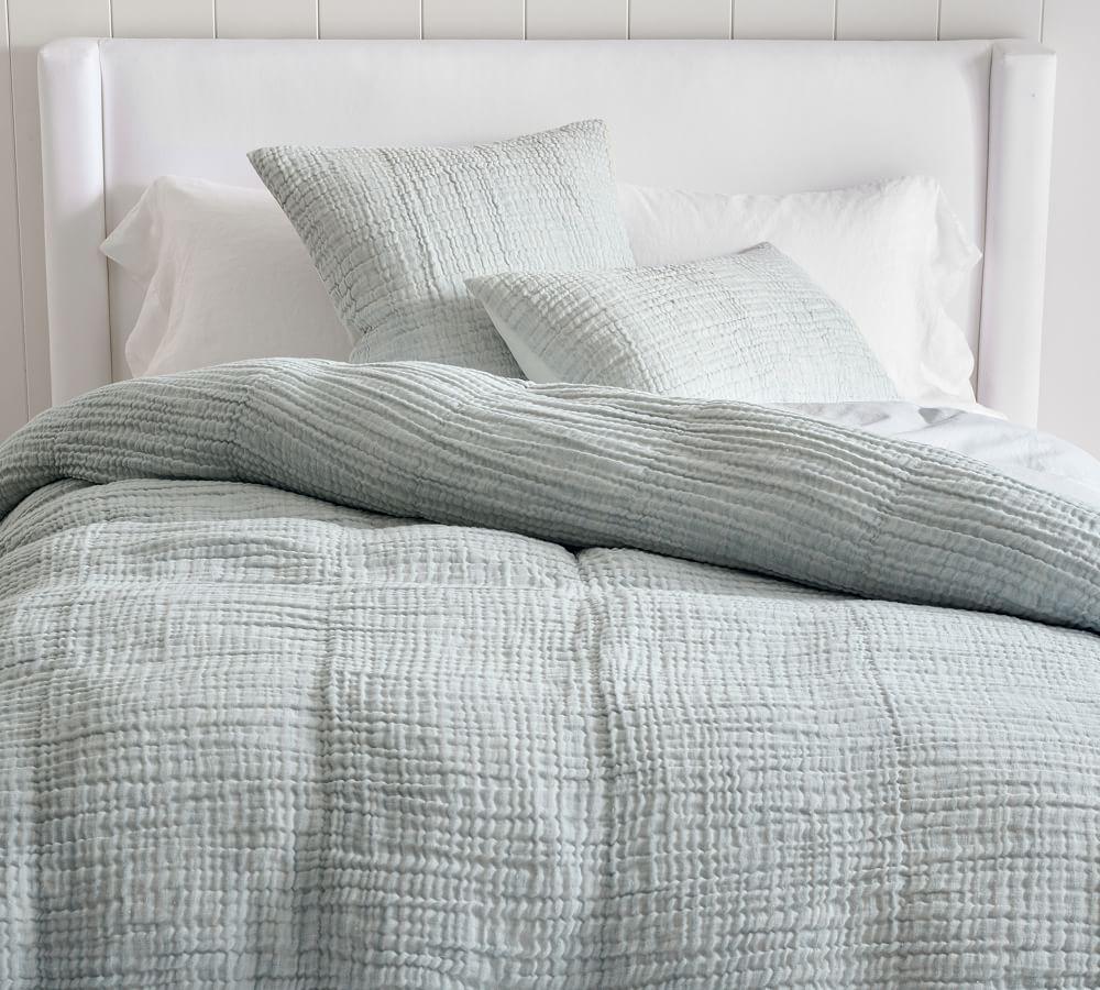 Organic braided matelasse duvet sales cover